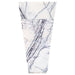 Natural Stone New York White Marble Pedestal Square Cone Shaped Sink Polished (W)16" (L)16" (H)36" SKU-NTRVS25 product shot front view stand-alone