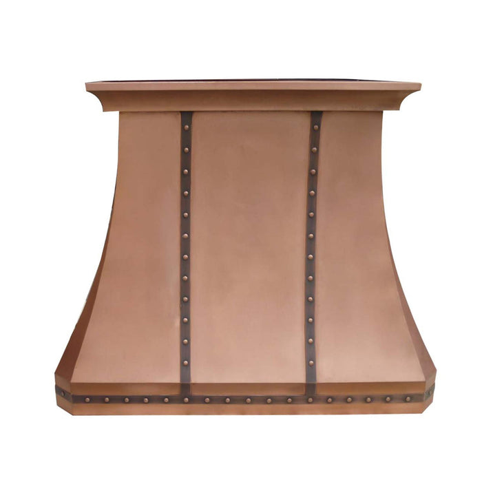 Curved Farmhouse Natural Copper Range Hood