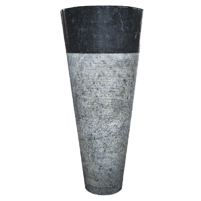 Natural Stone Black Marble Stand-alone Conical Shape Pedestal Sink NTRSTC46