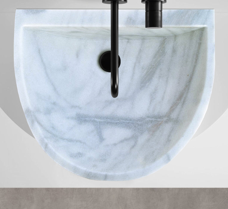 Natural Stone Carrara White Marble Wall-Mount Bathroom Marble Sink TMS10