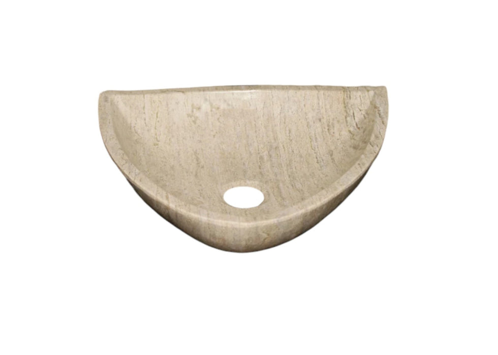 Natural Light Travertine Vein-cut Vessel Sink Polished 16x16x6
