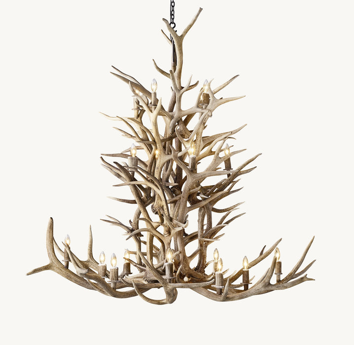 Natural Antler Chandelier 66"