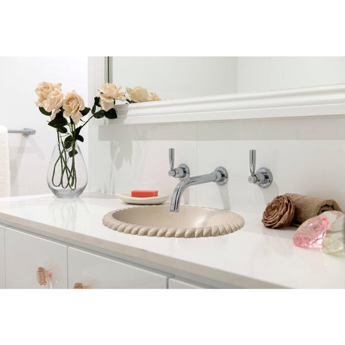 Natural Stone Champagne Limestone Vessel Sink - 22x18x6 Inch