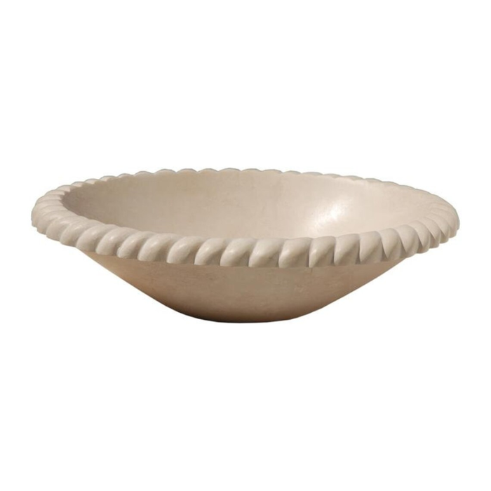 Natural Stone Champagne Limestone Vessel Sink - 22x18x6 Inch