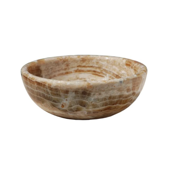Honey Onyx Natural Stone Handcrafted Vessel Sink 16 inch Diameter
