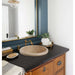 Natural Stone Light Travertine Vessel Sink (D)14" (H)6" SKU-20020006 drop-in scene
