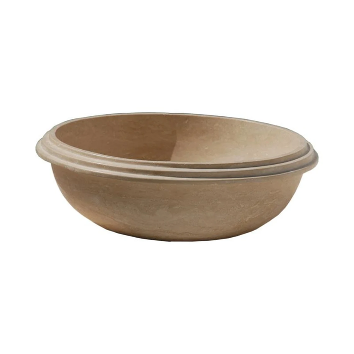 Natural Stone Light Travertine Vessel Sink SKU-20020041 on white background