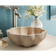 Natural Stone Pumpkin Light Travertine Vessel Sink (D)16" (H)6"