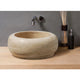 Light Travertine Natural Stone Round Vessel Sink 18x7 inches