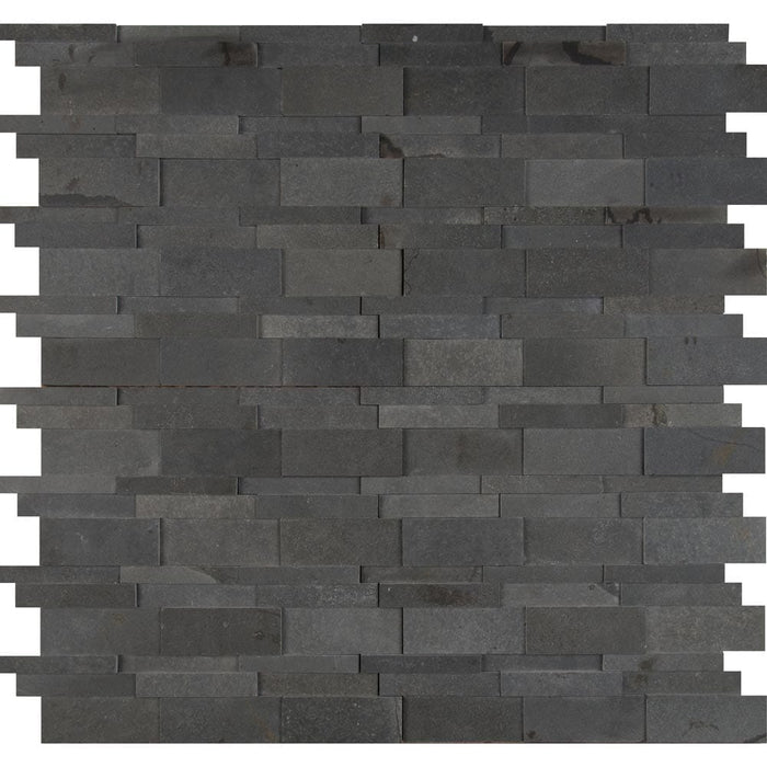 Neptune 3D 12" x 12" Honed Basalt Mesh-Mounted Mosaic Tile Pattern-MSI Collection