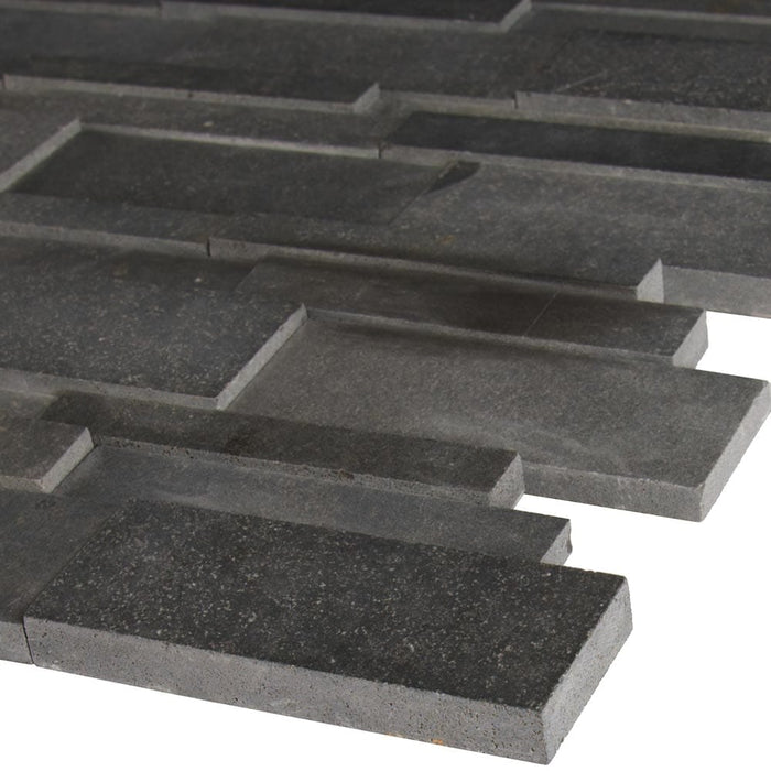 Neptune 3D 12" x 12" Honed Basalt Mesh-Mounted Mosaic Tile Pattern-MSI Collection