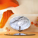 New York White Marble Oval Shape Vessel Sink Polished (W)16" (L)26" (H)5" SKU-NTRVS09 product shot top view installed on bathroom
