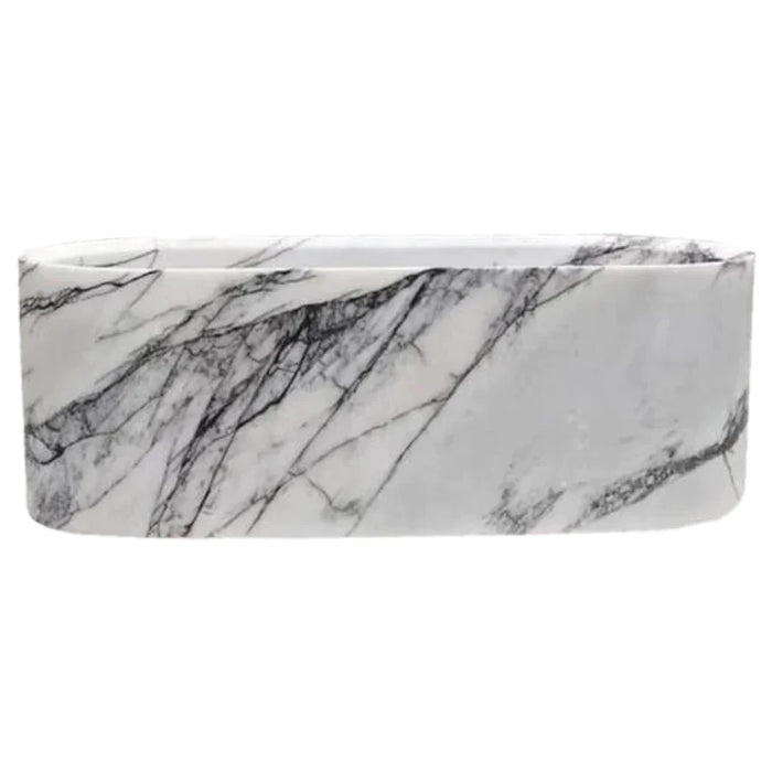 Polished Marble Hand Carved Freestanding Bathtub 32 x 73 x 24