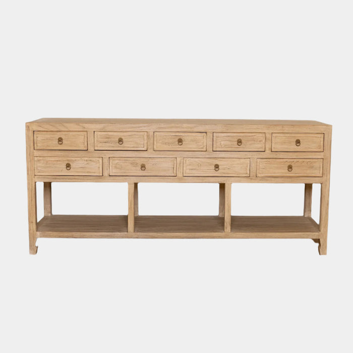 Nine Drawer Elm Sideboard