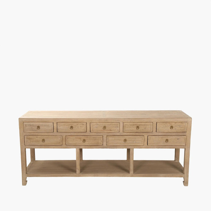 Nine Drawer Elm Sideboard