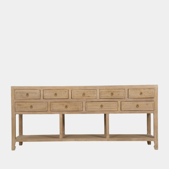 Nine Drawer Elm Sideboard