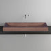 Noce Travertine Rectangular Vessel Sink Honed Filled (W)16" (L)48" (H)4" SKU-NTRSTC39 installed on bathroom above-counter