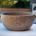 Noce brown travertine natural stone vessel sink surface honed filled size (D)12.5" (H)6" SKU-NTRSTC05 product shot front view