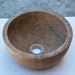 Noce brown travertine natural stone vessel sink surface honed filled size (D)12.5" (H)6" SKU-NTRSTC05 product shot angle view