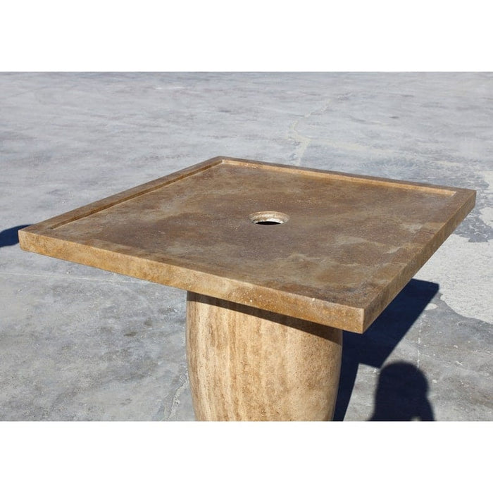 Noce brown travertine square shower base