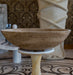 Noce travertine oval vessel sink size (W)16" (L)21" (H)6" SKU-NTRVS36 product shot front view