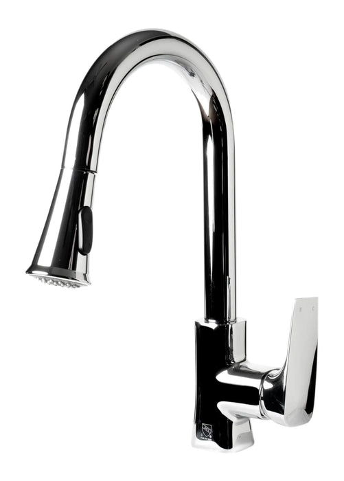 ALFI brand Square Gooseneck Pull-Down Kitchen Faucet ABKF3889