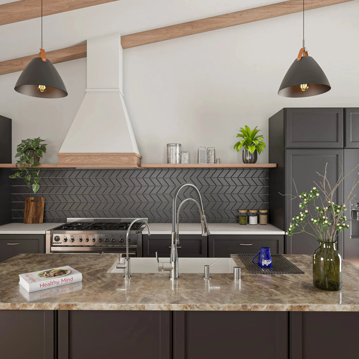 ALFI brand Kitchen Faucet with Black Rubber Stem ABKF3001