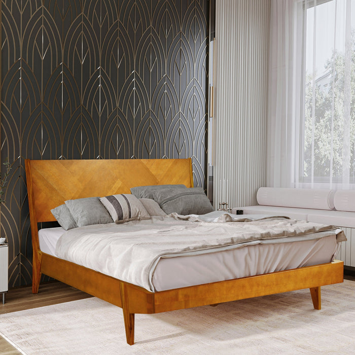 Rorns Gazelle Platform Bed Frame With Headboard