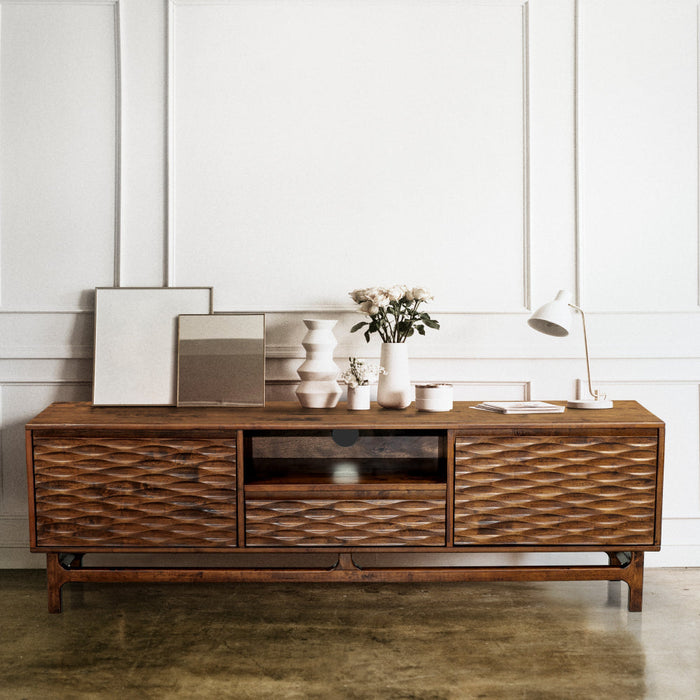 Acacia Elara TV Stand with Storage and Cable Management for TVs up to 80"