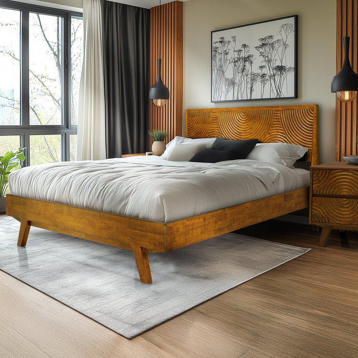 Acacia Harmony Platform Bed Frame with Headboard