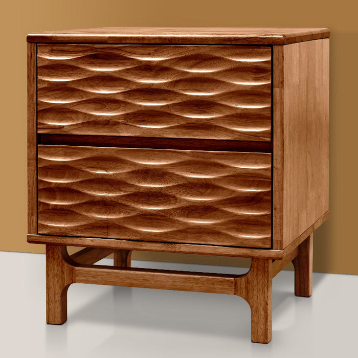 Acacia Elara Nightstand with 2 Drawers