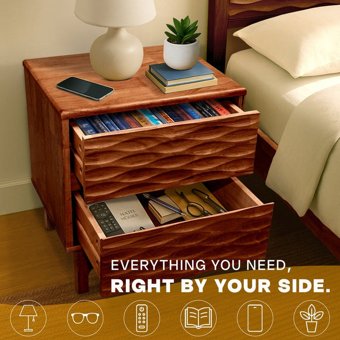 Elara Solid Wood Nightstand