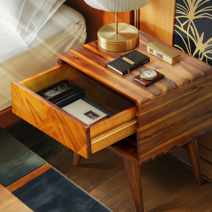 Rorns Laden Nightstand with drawer