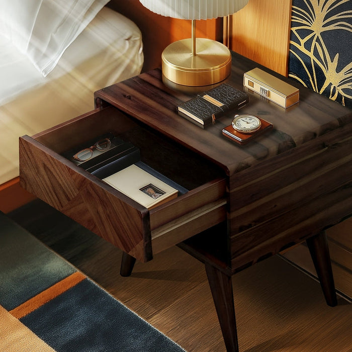 Laden Handcrafted Solid Wood Nightstand