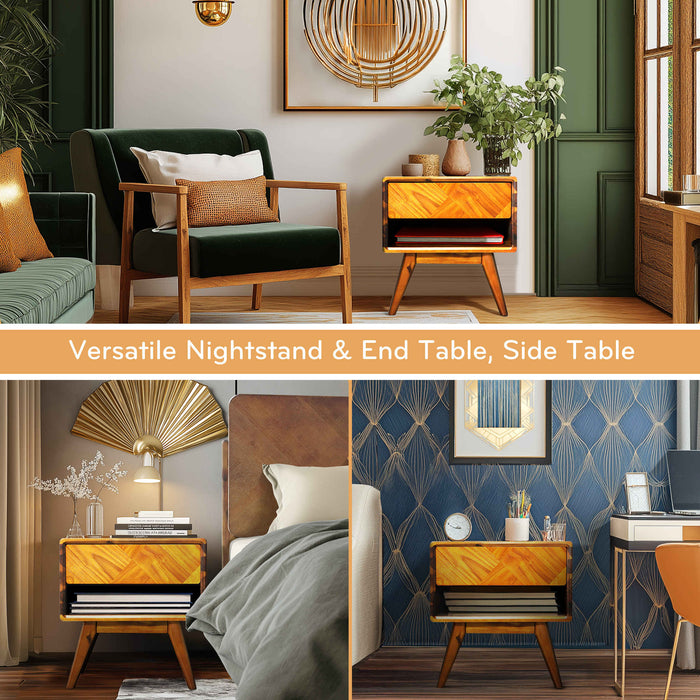 Rorns Laden Nightstand with drawer