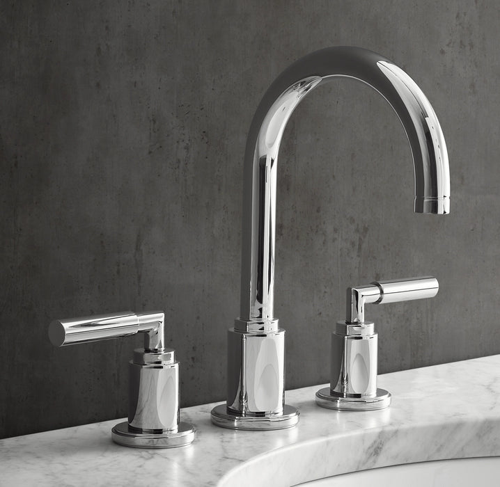 Lambeth Smooth Lever-Handle 8" Widespread Gooseneck Faucet