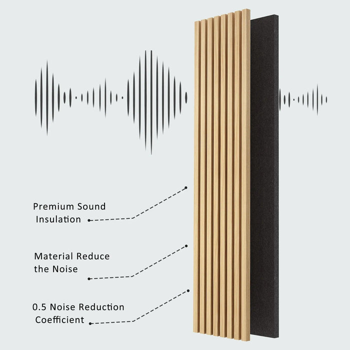 Luxury Natural Oak Acoustic Solid Wood Slat Wall Panels ( 2 Panels Per Box）