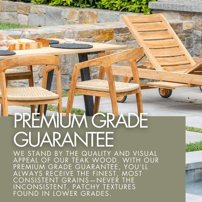 Telluride 4-Person Natural Teak Outdoor Square Dining Table 39"