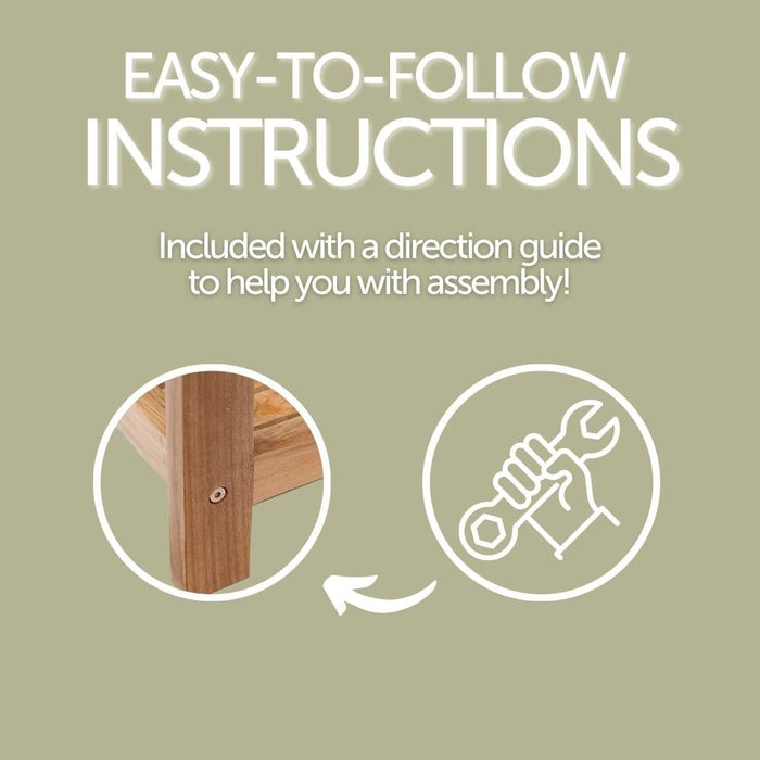 Åre 2 Person Natural Teak Outdoor Patio and Garden Bench