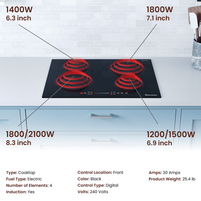 Rangaire 24" Induction Cooktop 4 Burners RCI241S