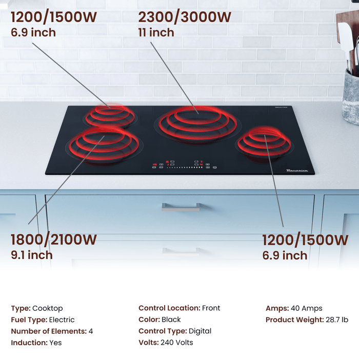 Rangaire 30" Induction Cooktop 4 Burners RCI301S