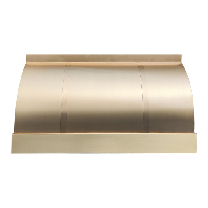 Barrel Shaped Brass Range Hoods with Strap 48"W x 26"H x 24"D