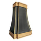 Black Stainless Steel Custom Hood with Gold Trim 34''W x 22''D x 51''H