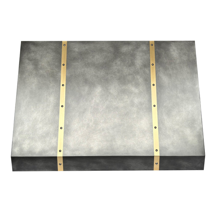 Angled Stainless Steel Custom Metal Range Hoods with Bands 36W x 24D x 24H