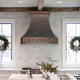 Antique Copper Custom Sweep Range Hood with Arch