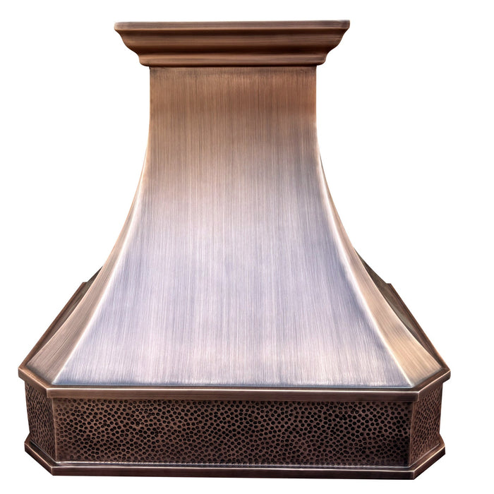 Penny Copper Wall Mount Range Hood 30"W x 21"D x 36"H