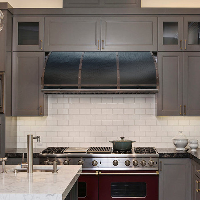 Barrel Shaped Copper Range Hoods Under-Cabinet Manhattan Style