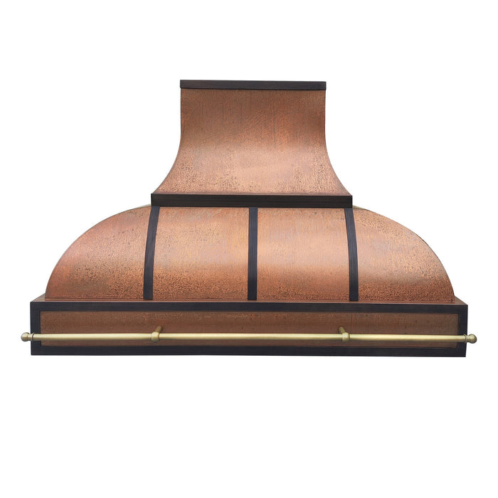 Bell Curve Vintage Copper Custom Range Hood with Elegant Accents