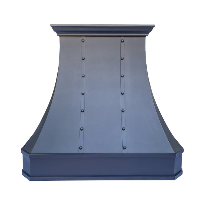 Black Painted Stainless Custom Range Hood with Curved Design