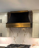 Black Range Hood Custom Stainless Steel with Antique Brass
